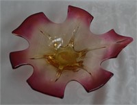 Vtg Murano Art Glass Bowl - Signed