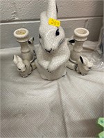 Rabbit Candleholder Set