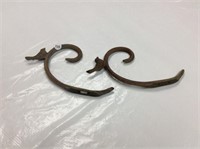 2 Iron Plant Hangers with Bird on top 9" high
