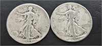 2 Each 1934 Walking Libertys (90% Silver)