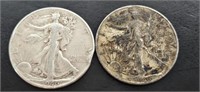 2 Each 1946 Walking Libertys (90% Silver)