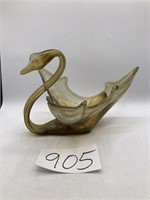 Sooner Artglass Swan Vase