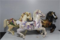 (3) FIBERGLASS CARNIVAL STYLE HORSE