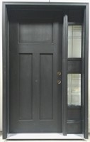 36" Woodgrain Fiberglass Door with One Sidelite