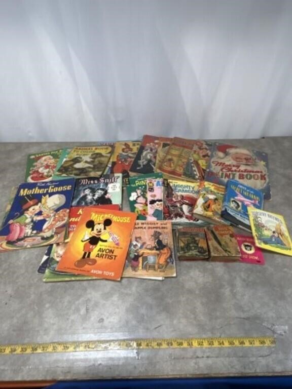 Vintage children’s books, comic books, and