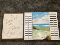 Inspirational Quote and Ocean View Wall Art
