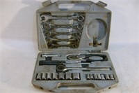 Ratchet and Sockets in Gray Case