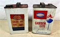 2pcs- SOHIO- 1 GAL. oil cans