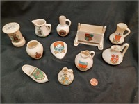 (11) English Porcelain Crest Souvenirs
