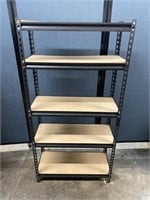 Adjustable Steel Shelf Unit W/ Wood Inserts