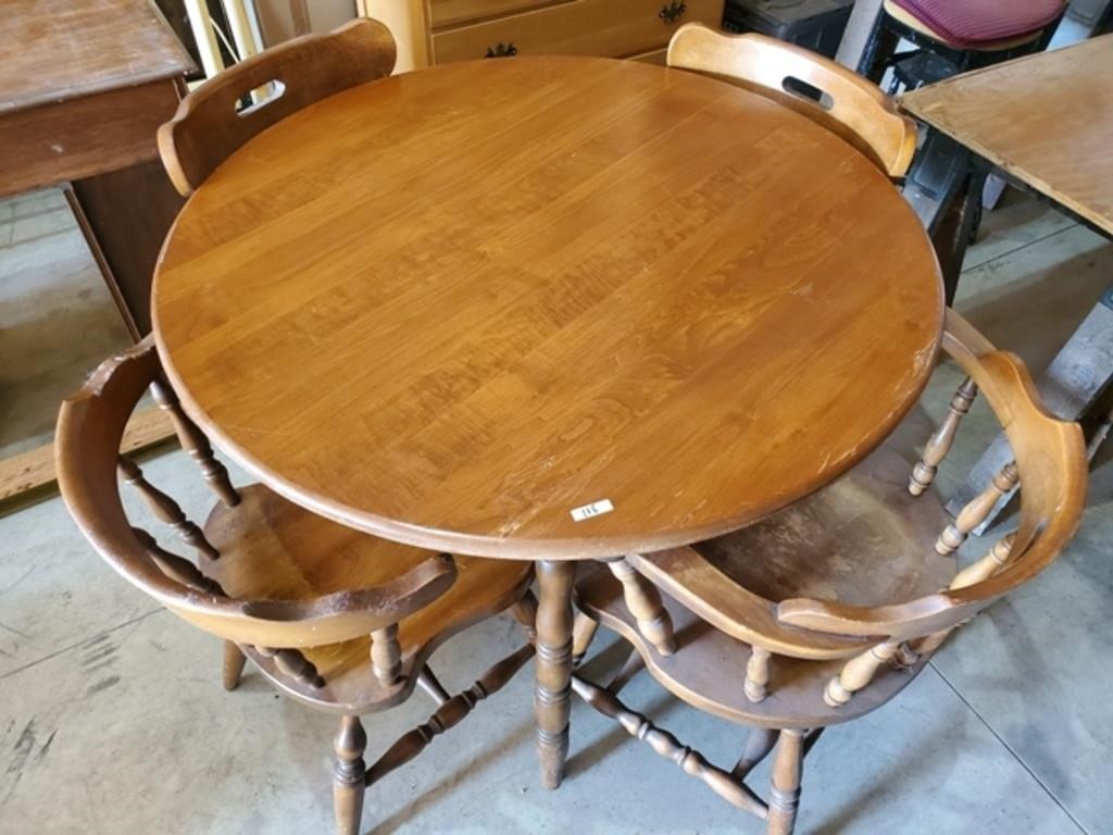Wood Table w/4 Wooden Chairs
