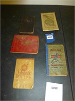 Lot of 5 Vintage Notebooks 1890a - 1930s