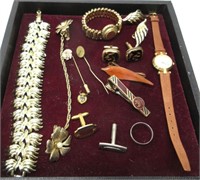 Vtg Earrings, Cuff Links, Pins, Watches, Bracelets