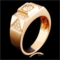 14K Gold 0.84ctw Fancy Color Diamond Ring