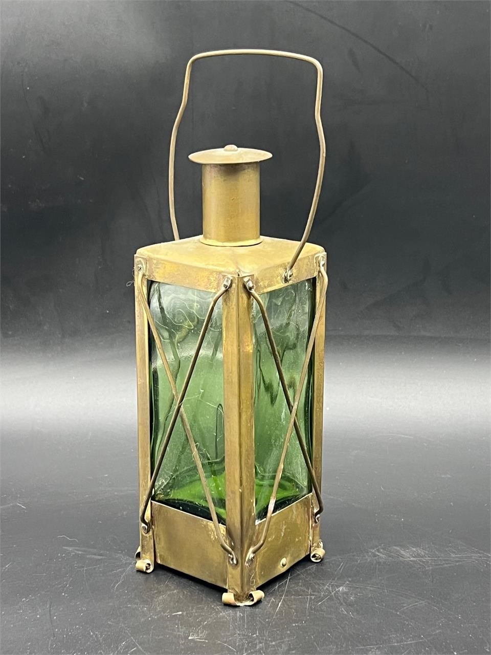 VTG Sweden Music Box Lantern Style Brass Decanter