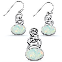 Sterling Silver White Opal Creation Set