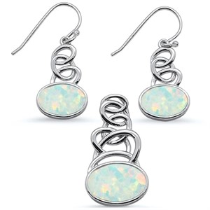 Sterling Silver White Opal Creation Set