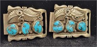 Silver & Turquoise Watch Band Clips