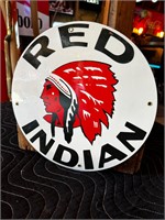 11.5” Porcelain Red Indian Sign