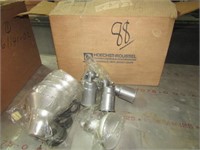BOX OF NEW OLD STOCK LIGHT FIXTURE, SHADES AND