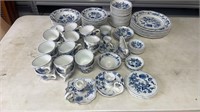 Eight-five Pcs of Blue Danube China