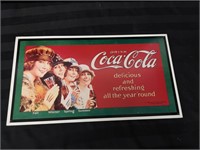 Vintage Coca-Cola metal sign, 17.5 x 9.75 in.