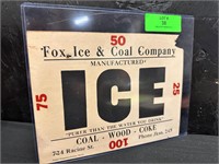 RACINE, WI Ephemera FOX ICE & COAL Delivery Card