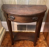 SMALL HALF MOON END TABLE W/ DRAWER