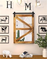 Farmhouse Barn Door Mirror - 30 x 21