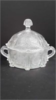 PRESSED GLASS COVERED DISH