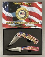 Trump 2020 2 Piece Commemorative Knife Set