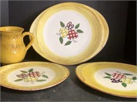 Yellow Platters and Pitcher