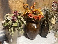 3 Large artificial greenery in large vases