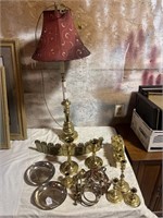 Large Lot of 15 + Brass Decor and Lamp