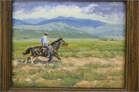 Wayne Wolfe Cowboy Painting New Mexico