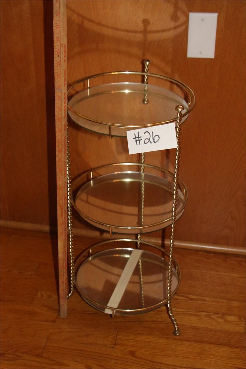 Small 3 tiered glass shelf