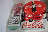 5 MODERN COCA-COLA TIN SIGNS