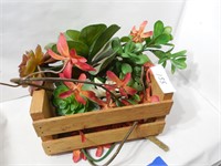Planter Box & Fake Flowers 10" x 5"