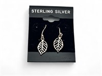 Sterling Dangle Leaf Earrings