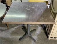 (H) Square Wood and Metal Table 30” x 30”