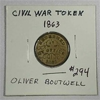 1863  Civil War Token   Oliver Boutwell