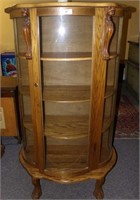 Oak Bowfront China Cabinet Ex. Condition
