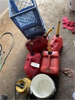 GAS CANS, 2GAL. SPRAYER, METAL AND PLASTIC BUCKETS