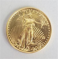 1999 1/10 Ounce Fine Gold Liberty Coin.