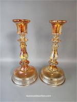 Carnival Imperial Vintage Candle Sticks. 8.5"H.