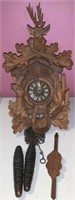 Antique German Carved Walnut Cuckoo Clock