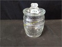 Small Barrel Peanut Jar w/ Peanut Finial Lid