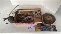 Hack saws, pliers, scissors, chisel, oil can