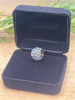 10k Yellow Gold Swiss Blue Topaz Pandora