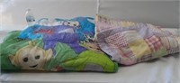 Children's bedding and teletubbies sleeping bags,